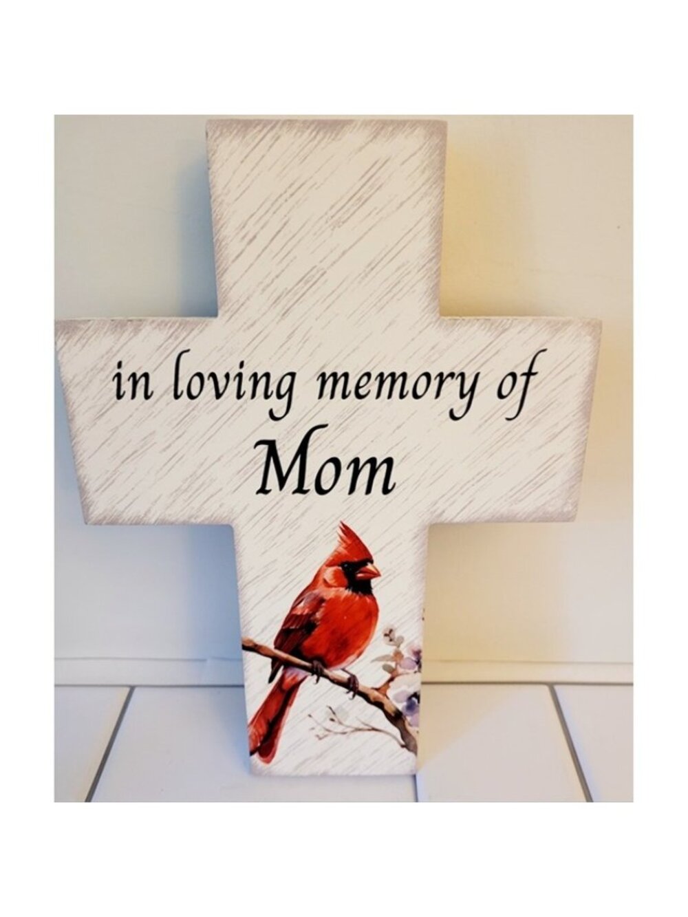 Mom Memorial Cross Gift for Loss of Mother Remembrance Sympathy Gift Wooden